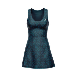 Custom <b>Women's</b> Sublimated Floral Printed Tennis Dress Moisture Wicking Sleeveless Fitted Sportwear <b>Women's</b> All Season Apparel - Product Image 2