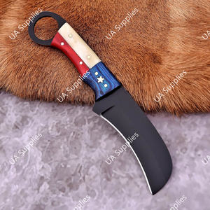 Cuchillo EDC de Acero al Carbono Recubierto de Óxido con Hoja Fija Tipo Pico de Halcón y Agujero para el Dedo, para Caza y Uso Exterior, con Funda para Portación Horizontal, OEM ODM - Product Image 4
