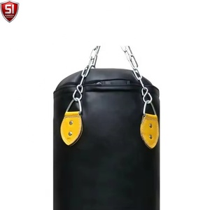 Sac de frappe lourd en cuir SUMROOS avec double sangle, hauteur réglable, base en caoutchouc, rempli de sable 25KG pour entraînement de boxe - Product Image 6