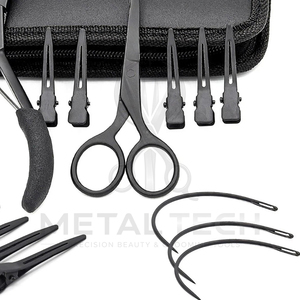 Black Color With Premium Storage Pouch Wholesale Rate All-in-One Hair Extension <b>Tool</b> Kits Beauty For Professional Application - Product Image 6