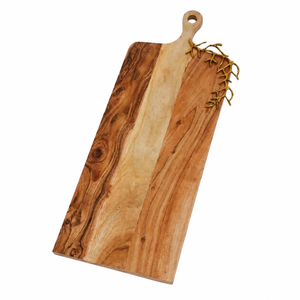 Planche à fromage de luxe en bois d'acacia avec poignée en corail doré, design moderne, durable, compatible lave-vaisselle, plateau de service, vente en gros - Product Image 4