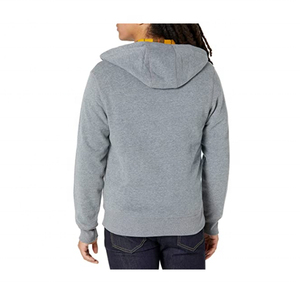 Sweat-shirt à capuche gris pour homme en coton molletonné, entièrement zippé, coupe oversize, color block, décontracté, idéal pour le printemps, anti-boulochage - Product Image 3