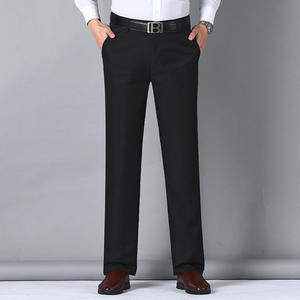 Pantalon de Costume Premium pour Homme – Décontracté et Habillé – Noir – Grande Taille – Couleur Unie – Coupe Droite - Product Image 2