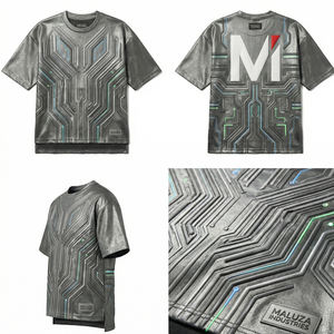 T-shirt de luxe décontracté surdimensionné pour homme, style urbain métallisé, mode streetwear, Europe USA MALUZA INDUSTRIES - Product Image 6