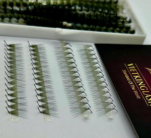 Extensions de cils préfabriquées ultra-rapides faites à la main, volume naturel long Camellia, base fine, courbure 6D en L, 0,07 mm, cheveux synthétiques - Product Image 1