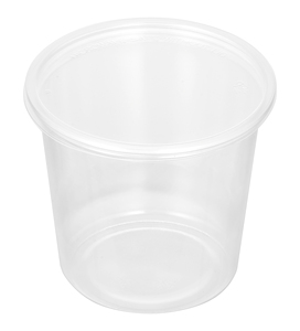 Clear Round Plastic Deli Cup With Lid 24 Oz Disposable <b>Takeaway</b> <b>Container</b> Microwave Safe - Product Image 1
