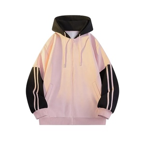 เสื้อสเวตเตอร์มีฮู้ดลายทางมีซิปเสื้อแจ็กเก็ตคาร์ดิแกนแบบลำลองใส่ได้ทั้งชายและหญิงเสื้อนอกสีตัดกันสำหรับฤดูหนาวอินเทรนด์ - Product Image 3