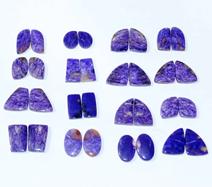 Par de Charoites al por Mayor, Gemas Sueltas en Cabujón, a Granel para Joyería, Gemas AMAN GEMS JEWELLERY - Product Image 1
