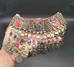 Juego de Joyería Afgana de Oriente Medio, 100% de Alta Calidad, Estilo Vintage, Personalizado, para Mujer, Collar y Aretes a la Moda para Fiestas y Aniversarios - Product Image 2
