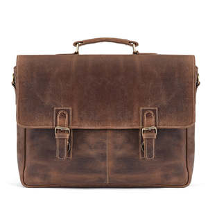 Maletín Ejecutivo Vintage de Cuero Genuino para Hombre con Cierre de Hebilla, Bolso de Transporte Duradero para Oficina y Negocios - Product Image 6