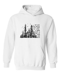 Sudadera con Capucha Blanca para Hombre, Diseño con Estampado Forestal, Algodón, Estilo Casual, con Bolsillo Frontal, para Otoño - Product Image 1