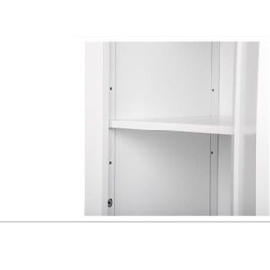 Mobiletto Alto Moderno Bianco a 2 Ante per Bagno, in MDF e Metallo, per Uso Domestico in Camera da Letto, Cucina o Ingresso - Product Image 6