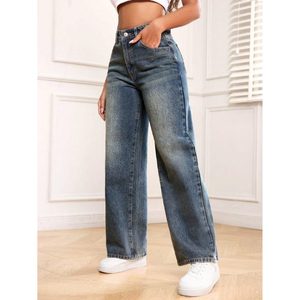 Vaqueros de Cintura Alta y Pierna Ancha de Estilo Vintage en Verde para Mujer, Transpirables, Ecológicos, Ligeros y Cómodos para Usar Todo el Día en Verano y Otoño - Product Image 3