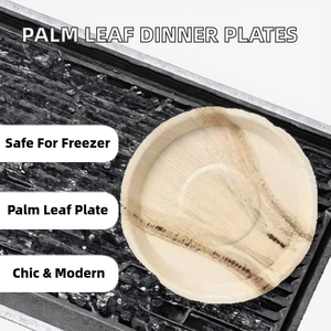 Platos Desechables de Hoja de Palma Bio Areca, Planos, Cuadrados, Ovalados, en Forma de Corazón, de 6 Pulgadas (25 cm), Aptos para Congelador, Modernos y de Lujo para Fiestas - Product Image 3