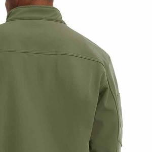 Veste Softshell Homme Haute Qualité OEM ODM Vente en Gros Impression Logo Personnalisé Manches Longues Fermeture Éclair Frontale Tissu Teint - Product Image 6