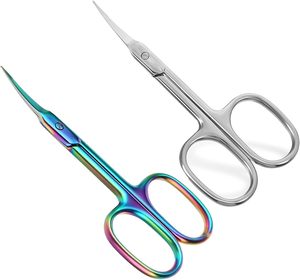 Tijeras para Cutículas de Primera Calidad, Multiusos, de Acero Inoxidable con Hojas Curvas - Tijeras de Manicura para Uñas, Cejas y Pestañas - Product Image 5