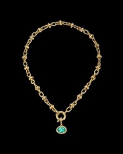 <b>Gold</b> <b>Pendant</b> Necklace with Green Stone and Bezel Setting Women's Engagement Gift 18K <b>Solid</b> <b>Gold</b> Charm Necklace - Product Image 3