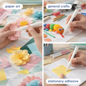 Pegamento para Manualidades de Papel Superfuerte 9.5G, Alta Viscosidad, Secado Rápido, Líquido Blanco, Secado Transparente, Lavable, No Tóxico, Pegamento Escolar - Product Image 5