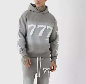 Conjunto de chándal acampanado de algodón con lavado ácido personalizado 2026, estilo vintage urbano, transpirable y cómodo, con efecto apilado, personalizable - Product Image 3