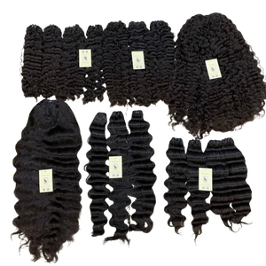 Vente en gros de cheveux humains vietnamiens bruts extensions de trame de machine ondulées noires naturelles à double tirage de l'usine - Product Image 1