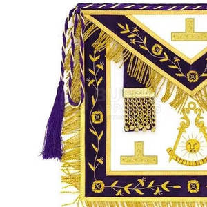 Delantales de Masonería de Alta Calidad, de Cuero, Bordados, Hechos a Mano, Ajustables, Diseño Ceremonial de Lujo, con Pin de Seguridad, Lavables - Product Image 5