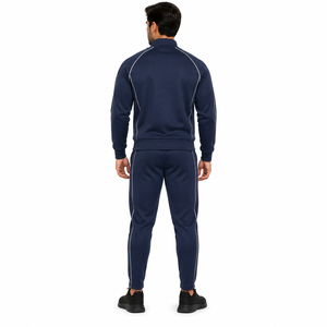 Ensemble de survêtement réfléchissant pour hommes avec veste zippée et pantalon de jogging pour équipes de course nocturne et fourniture en marque blanche pour commandes en gros - Product Image 2