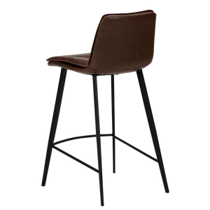 Silla de Bar de cuero PU de diseño de estilo industrial con reposapiés y respaldo para mostrador de cocina, barra de casa, silla de Bar de restaurante - Product Image 4