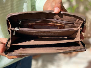 Pochette de travail en fourrure de vache avec Patch en cuir, porte-monnaie élégant pour femmes - Product Image 5