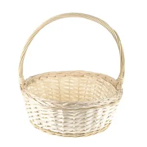 Wholesale nice price rattan handled basket flower gift basket with high handle handwoven from Vietnam