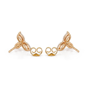 Boucles d'oreilles clous trio en diamant taille marquise 100 % naturel de qualité supérieure, bijoux minimalistes pour tous les jours, unisexe, en or jaune pur 14 carats - Product Image 6