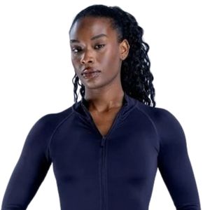 Camiseta Deportiva Ajustada de Manga Larga Azul Marino para Mujer, Cuello Alto, para Entrenamiento, Gimnasio, Fitness, Yoga y Ropa Deportiva Personalizada - Product Image 5