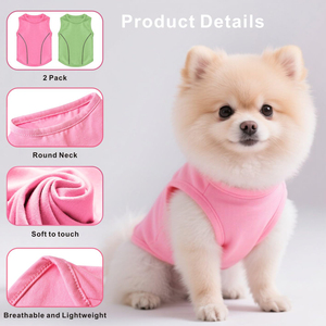 Wholesale High Quality Dog <b>T</b> Shirt Plain Pet Clothing Custom Design Puppy Wear Soft <b>Cat</b> Vest Summer Basic Blank Garments - Product Image 2