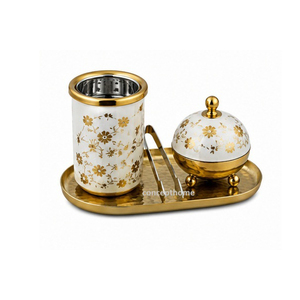 Concept Home Handmade Brass Incense <b>Burner</b> Set with Lid Tongs Hammered Finish Arabic Long-lasting Aromatic All-Season Use - Product Image 3