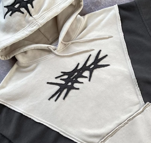 Sweat-shirts à capuche unisexes pour enfants, coupe ample, en molleton de coton épais, doux, de qualité supérieure, style streetwear, effet usé, brodés - Product Image 3