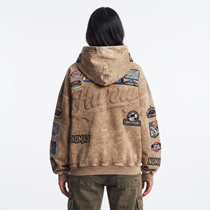 Sudadera con Capucha para Mujer, de Algodón, con Bordado y Parches, Estilo Casual Urbano, Manga Larga, Transpirable, para Invierno, con Forro Polar - Product Image 2
