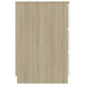 Bureau d'ordinateur en bois d'ingénierie blanc et chêne Sonoma - Product Image 5