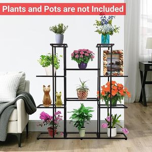 Support de plantes en métal moderne, support de pot de fleurs d'intérieur, revêtement en poudre, design minimaliste, étagère de décoration pour plantes vertes - Product Image 4