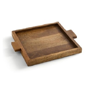 Plateau de service en bois de manguier et d'acacia éco-responsable, fait main, design moderne, à un seul niveau, idéal pour le bureau, décoration d'intérieur - Product Image 4