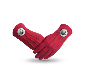 Guantes de Algodón Rojos con Parche Blanco de la Hermandad Lady Knights Cyrene - Product Image 1