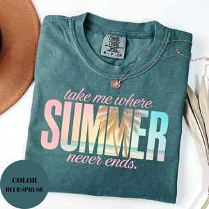 พาฉันไปที่ที่เสื้อฮิปฮอปแขนสามส่วนสำหรับผู้หญิงเสื้อยืดกราฟฟิคผ้าฝ้ายเนื้อนุ่มและฤดูร้อน - Product Image 3