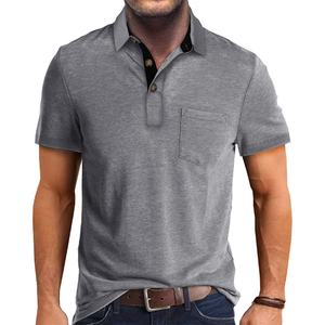 Nouvelle mode d'été Broderie de logo personnalisé à manches courtes Golf pour hommes pour polos Toile solide Personnalisable Blanc pour hommes pour - Product Image 4
