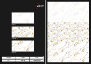 Azulejos de Pared de Cerámica Brillante y Elegante de 300X600MM con Diseño para Decoración de Paredes Interiores, Baños y Cocinas - Product Image 4