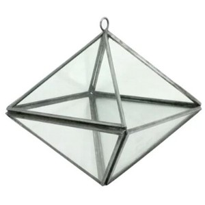 Terrario Octagonal de Hierro Negro y Vidrio con Acabado Negro, Moderno, de Alta Demanda, Floreros de Vidrio y Cristal - Product Image 3