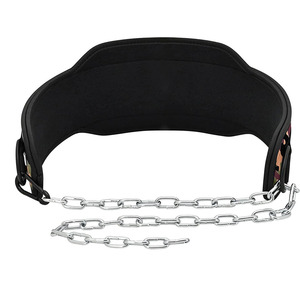 Ceinture de musculation professionnelle en néoprène respirant avec chaîne en acier pour tractions ajustables et entraînement de force (unisexe) - Product Image 4