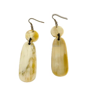 ทำด้วยมือรูปแบบที่ไม่ซ้ำกันทันสมัย100% ต่างหูเขาควายธรรมชาติและเขาวัว - Product Image 3