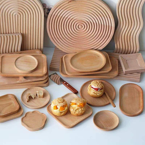 Japanese Children Fruit Wooden Dessert Plate Coffee Cup Cake <b>Cheese</b> Beech Wooden Serving Tray - Product Image 6