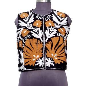 Nuevos Chalecos y Chaquetas sin Mangas Personalizados para Mujer con Bordado Floral, Ropa Exterior Informal para Damas, Chaquetas Vintage, Regalo para Mujer - Product Image 1