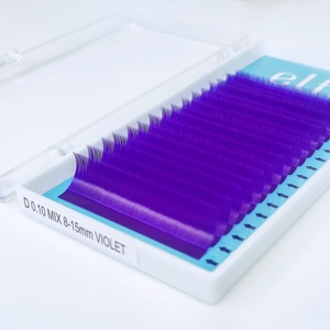 Extensions de cils de volume russe faites à la main 0.07mm mat corée PBT fibre naturelle longue et épaisse faux cils ELFA marque Vietnam - Product Image 5