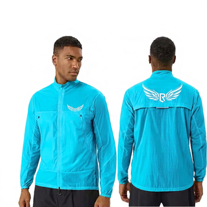 Men's Purple Windproof <b>Zip</b>-<b>Up</b> <b>Jacket</b> With Wing Logo Casual Stand Collar Long Sleeve Lightweight Polyester Shirt <b>Jacket</b> - Product Image 3