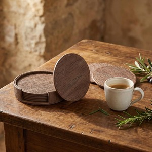 Elegant Wooden <b>Coaster</b> Set Reusable Heat Resistant Cup Mats for Home Kitchen Office - Product Image 4